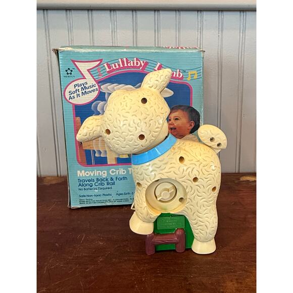 Vintage 1980s Lullaby Lamb Crib Toy Musical Moving Baby Nursery Toy - Picture 5 of 6